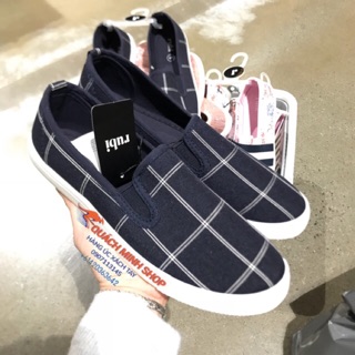 Giày slip-on xanh caro cho nữ - hàng Úc