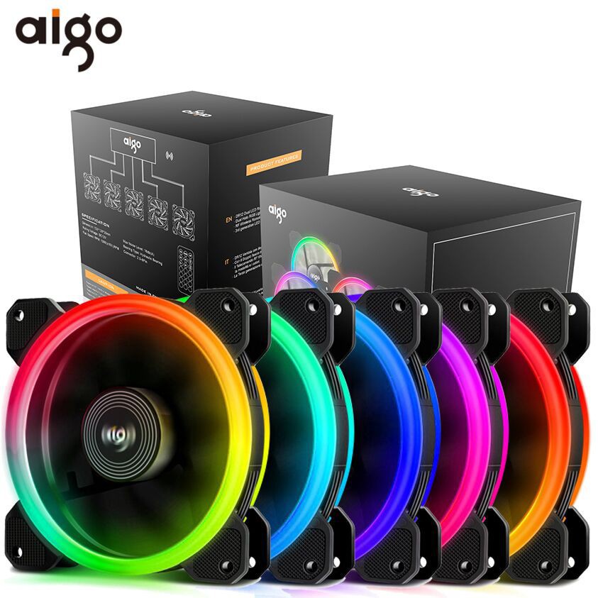 Quạt Fan case AIGO DR12 Led RGB 16 Triệu Màu Chính hãng