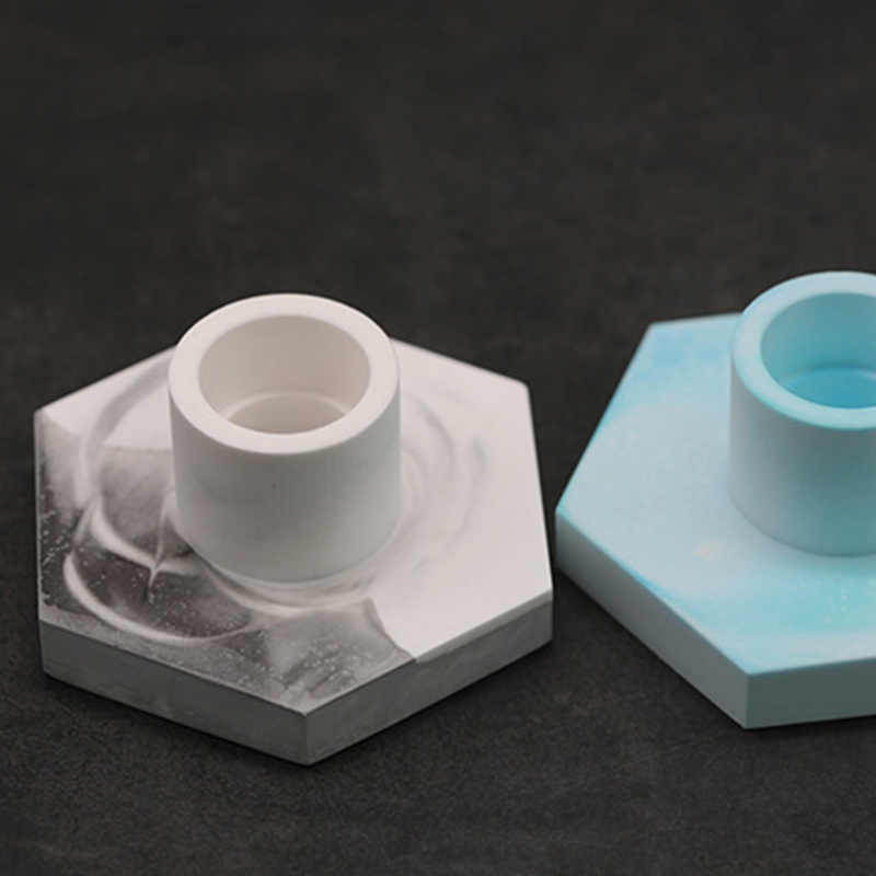 Khuôn Làm Giá Đỡ Nến Hình Lục Giác / Tròn / Tròn Bằng Silicon Đa Năng Tiện Dụng