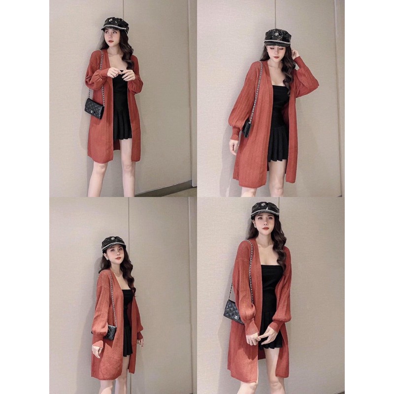 [SẴN SLL] Áo Khoác Cadigan Len Tay Bồng Dáng Dài Dàng QCL1 | BigBuy360 - bigbuy360.vn