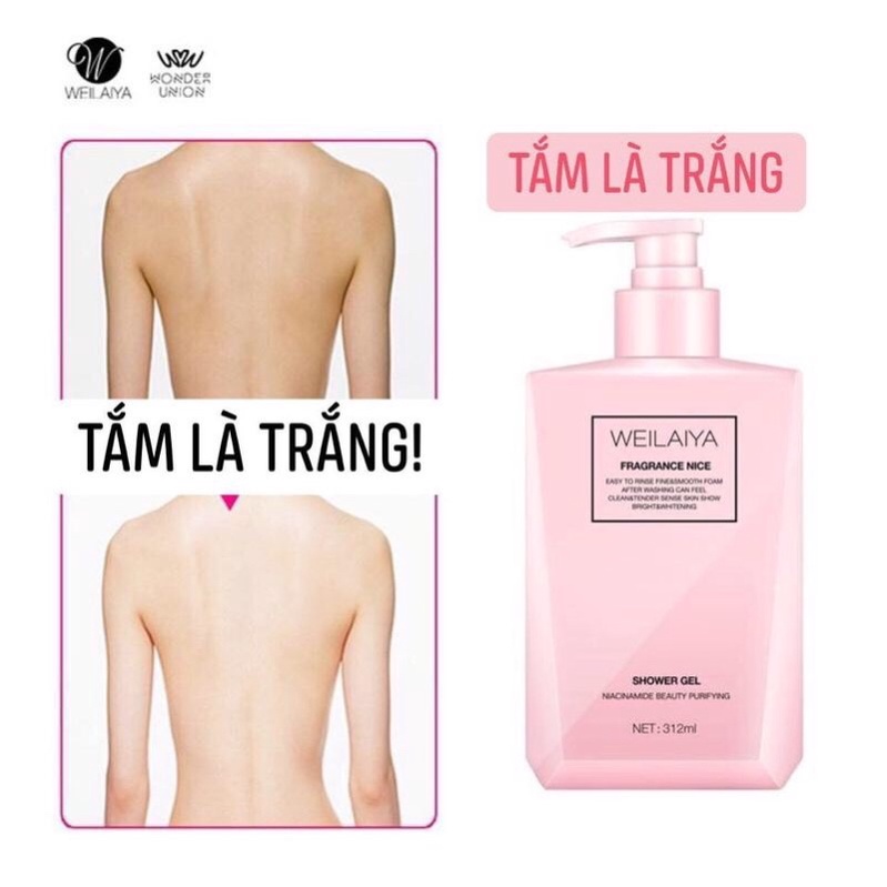 Sữa tắm Weilaiya trắng da hương nước hoa 60ml