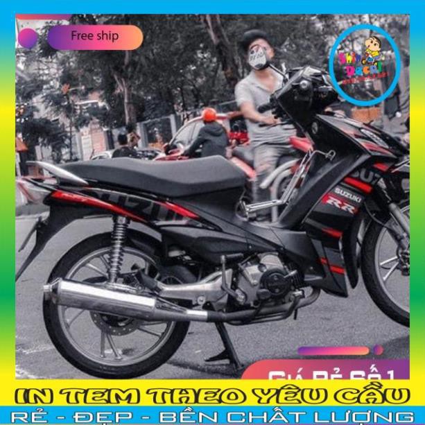 Tem xe Axelo 125 chữ su đỏ đen xám