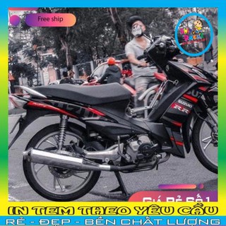 Tem xe Axelo 125 chữ su đỏ đen xám