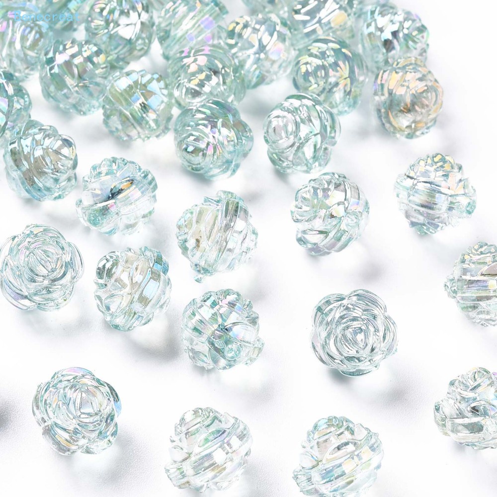 Bộ 50 Hạt Xâu Chuỗi Acrylic Màu Ngọc Lam 11.5x11.5mm 1.8mm