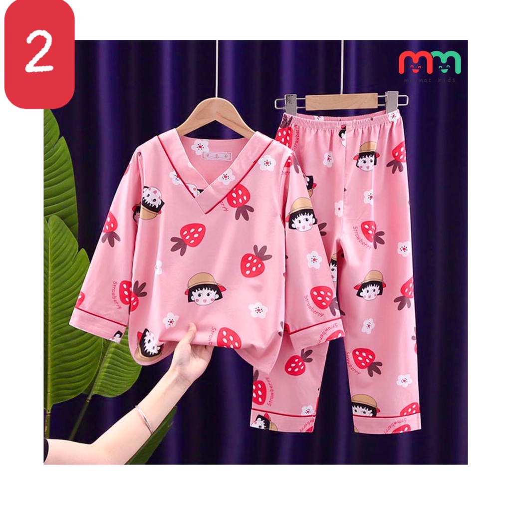 Đồ ngủ pijama thun cotton bé trai bé gái dài tay cao cấp mềm mịn mát cho bé 10kg đến 24kg