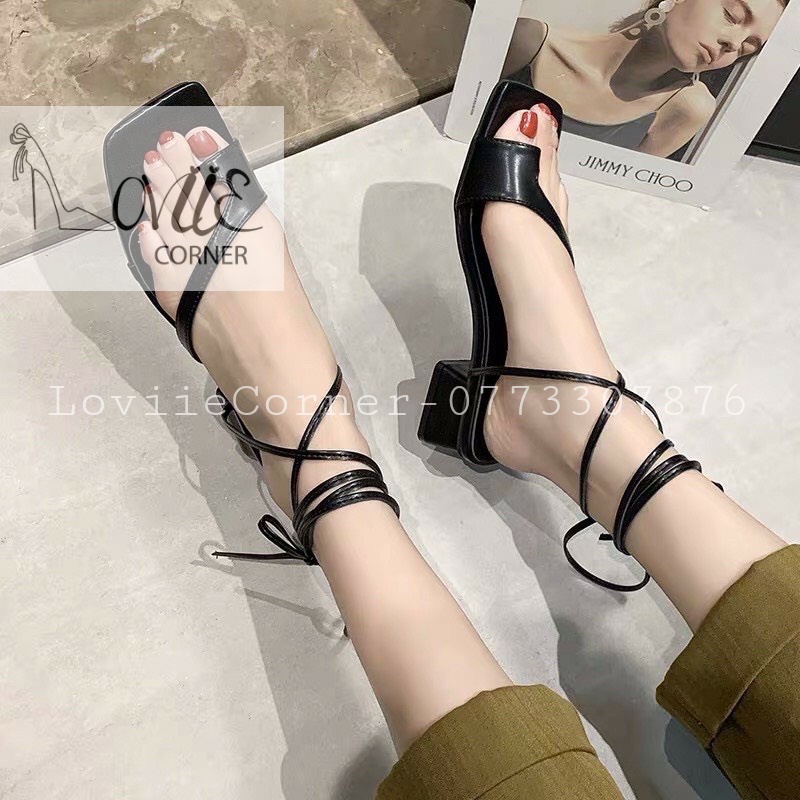 SANDAL CỘT DÂY LOVIIE CORNER - GIÀY NỮ THỜI TRANG CHIẾN BINH - GIÀY XỎ NGÓN DÂY CỘT SANG CHẢNH S210703