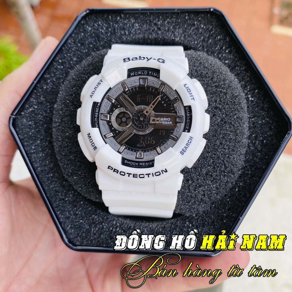 Đồng hồ nữ Casio Baby-G BA-110GA-1AB Mặt 38mm,dây cao su,chống sốc,hiển thị kép.