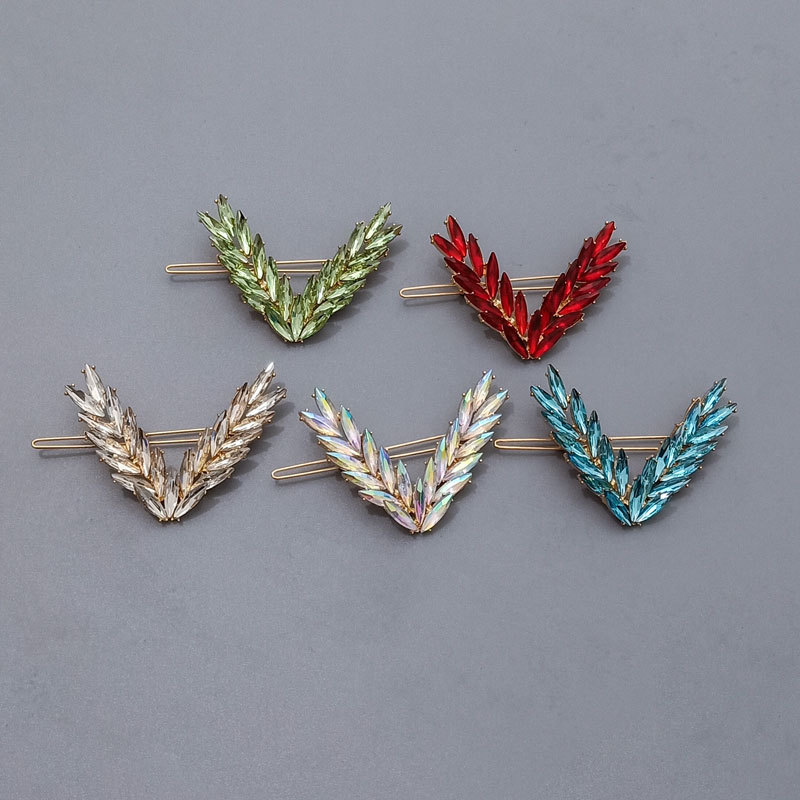 Kẹp Tóc Chữ V Đính Đá Pha Lê Phong Cách Hàn Quốc Sang Trọng Cho Nữ