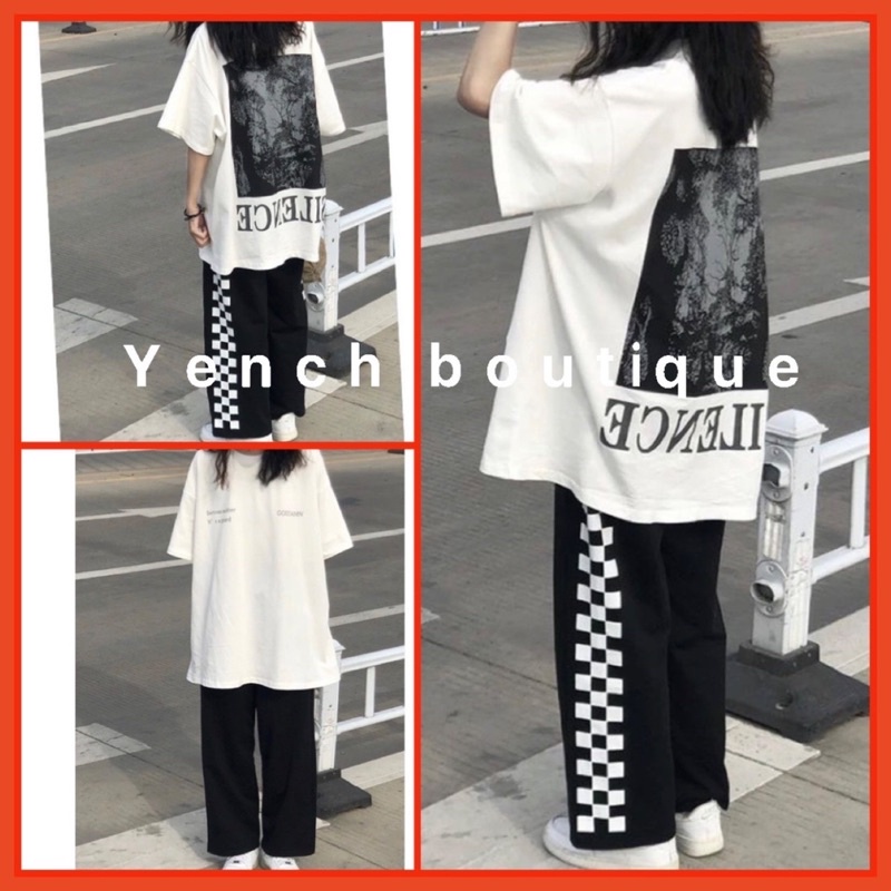 Bộ Thun Darkin Culottes Nữ  🌸 Set áo phông tay lỡ kèm quần suông ống rộng form oversize Ulzzang 🌸
