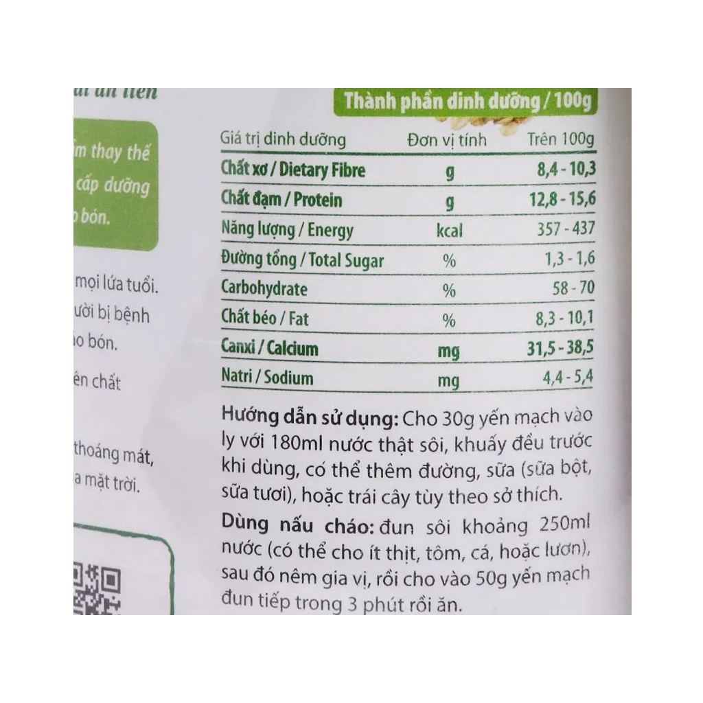 [Hộp lớn 800g] YẾN MẠCH NGUYÊN CHẤT ĂN LIỀN [VN] XUÂN AN Instant Oats (halal)