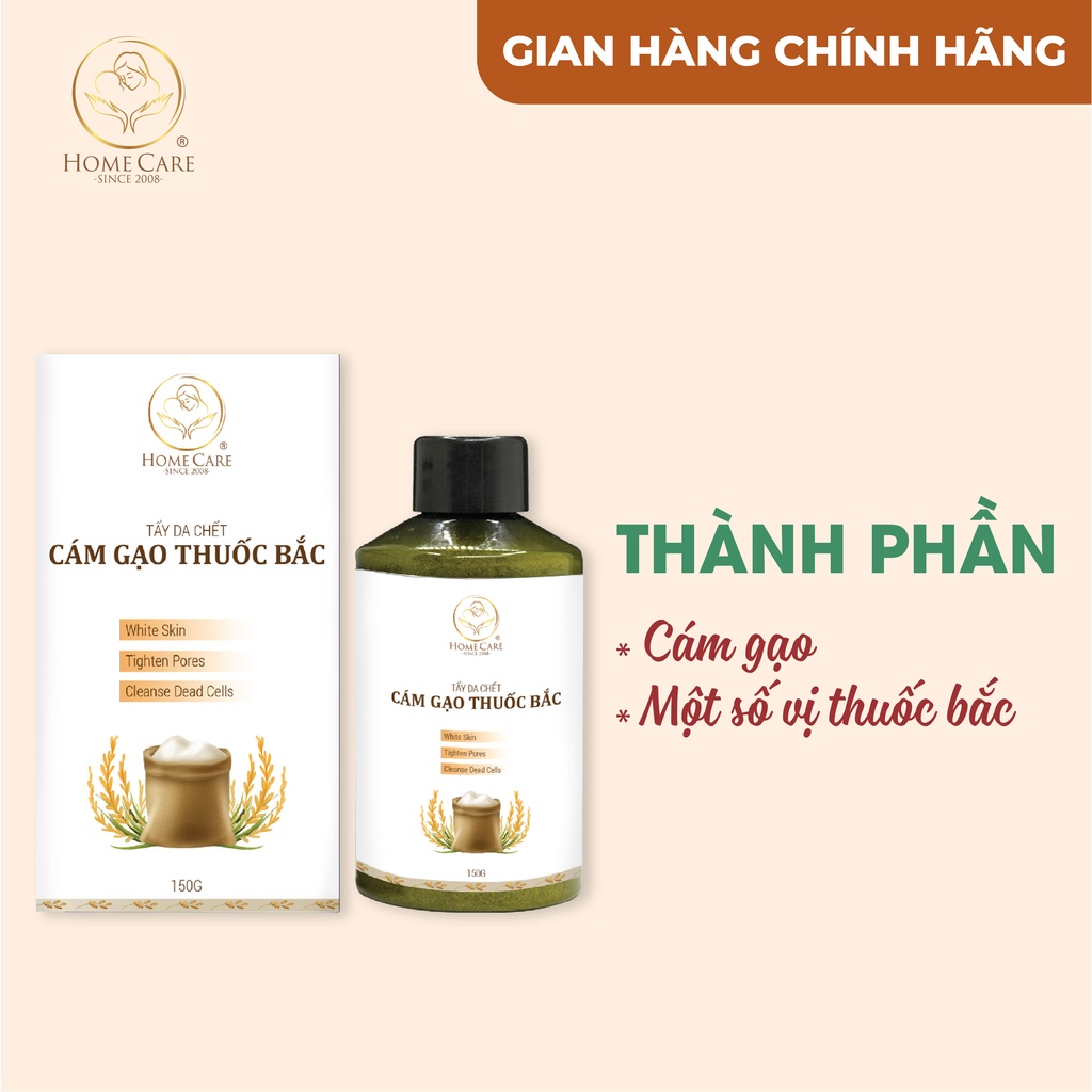 Tẩy da chết mặt Home Care làm từ cám gạo thuốc bắc tự nhiên an toàn cho da