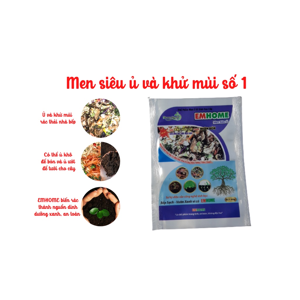 Men vi sinh ủ rác hữu cơ, rác thải nhà bếp EMHOME