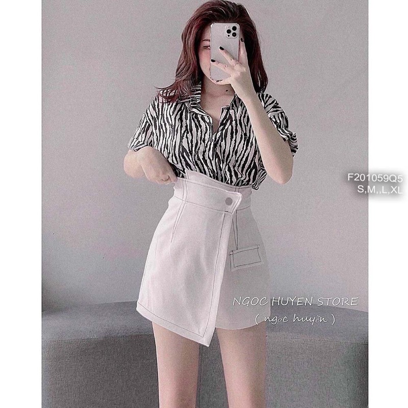 Quần giả váy ngắn đắp tà