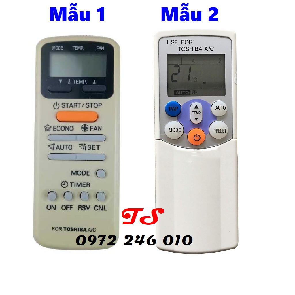 Remote máy lạnh Toshiba [TẶNG KÈM PIN] Điều khiển điều hòa Toshiba chọn mẫu như hình