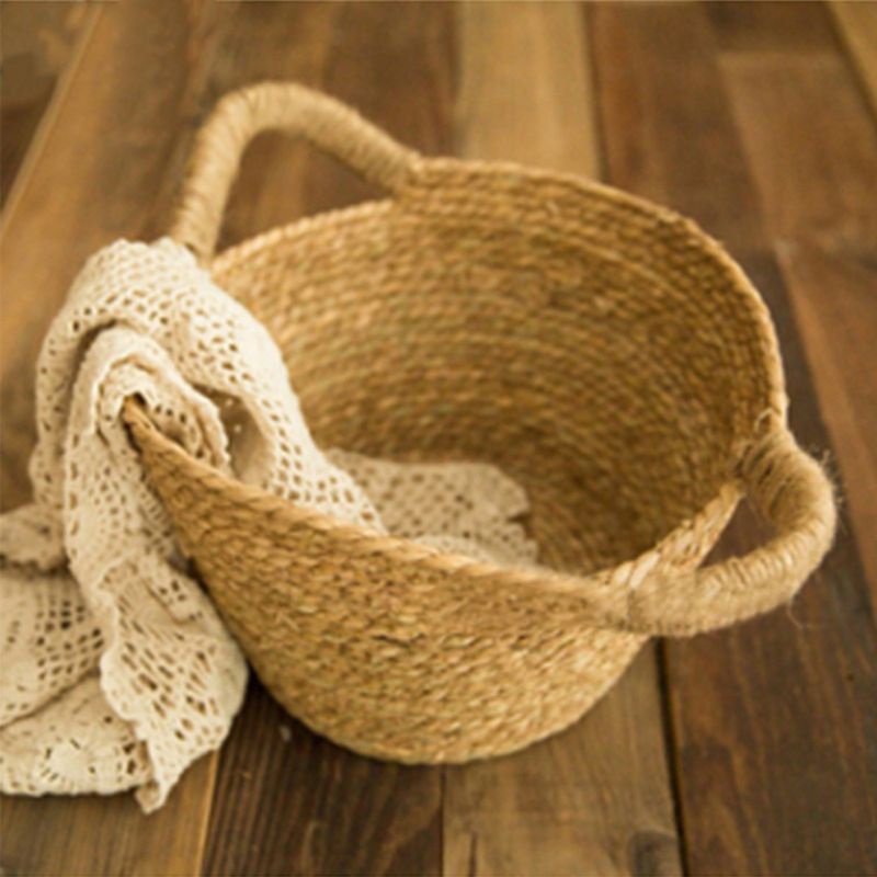 Giỏ Kaki Dùng Làm Đạo Cụ Chụp Ảnh Cho Bé Sơ Sinh DIY