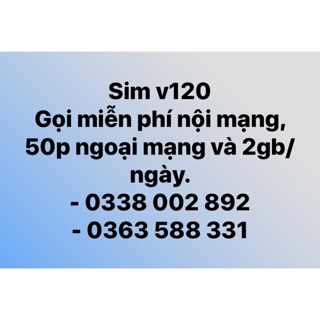 Sim V120 viettel