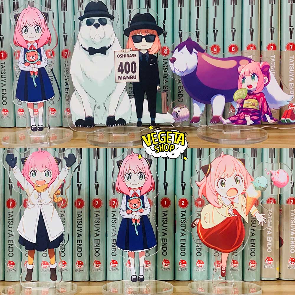 Mô Hình Tượng Standee Acrylic Mica 2 mặt - Spy X Family - Anya Loid Forger Yor Briar Gấu Kimera Chú chó Bond - 8~10cm