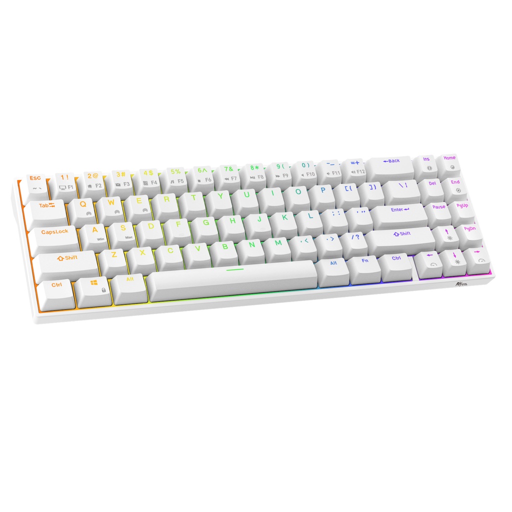 Bàn phím chơi game bluetooth 5.0 RK71 Royal Kludge USB C USB C 60% RGB Bluetooth 2.4G có đèn nền