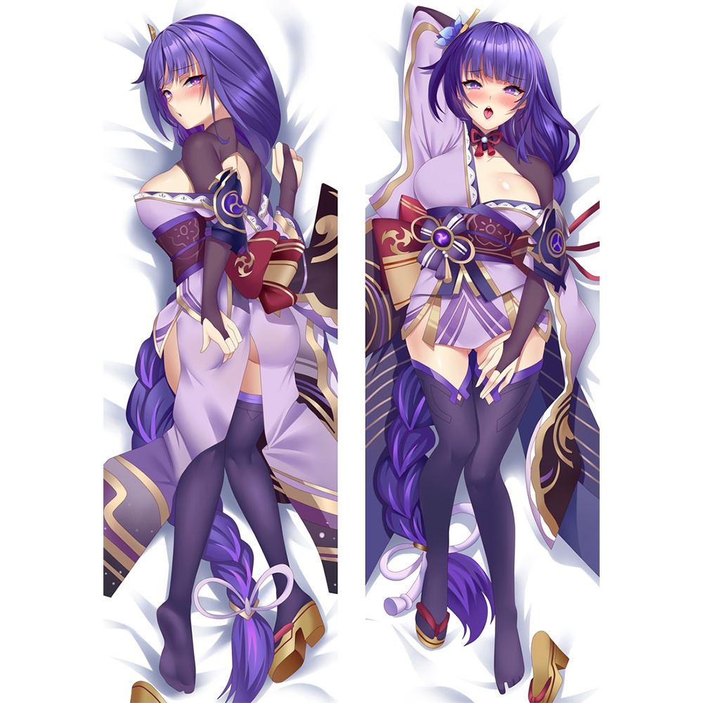 Vỏ Gối Ôm 60x180cm Genshin Impact Raiden Shogun Baal Dakimakura
