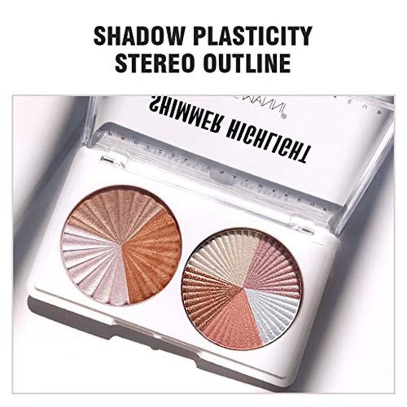 (Hàng Mới Về) Set 2 Hộp Phấn Nén Bắt Sáng Trang Điểm Chuyên Nghiệp Langmanni | BigBuy360 - bigbuy360.vn