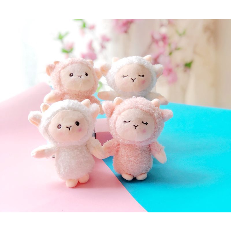 Móc khóa gấu bông treo balo túi xách cừu xinh 12CM