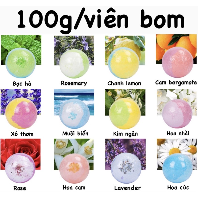 Viên sủi bồn tắm tạo mùi, màu bath bomb siêu thơm