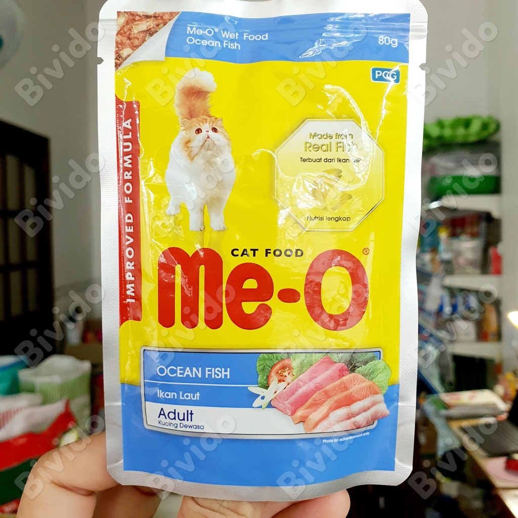 Pate Me-O cho mèo giá rẻ dinh dưỡng đủ vị túi 80g - Bivido