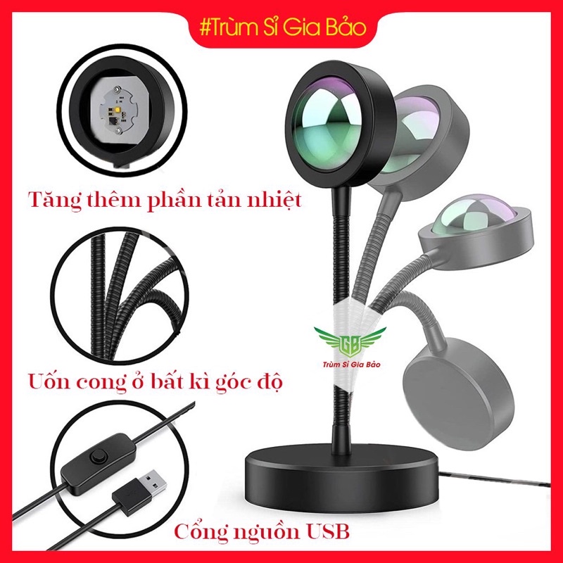 Đèn Hoàng Hôn SUNSET 4 Màu In 1 Quay Tiktok ,Live Tream , Sống Ảo .