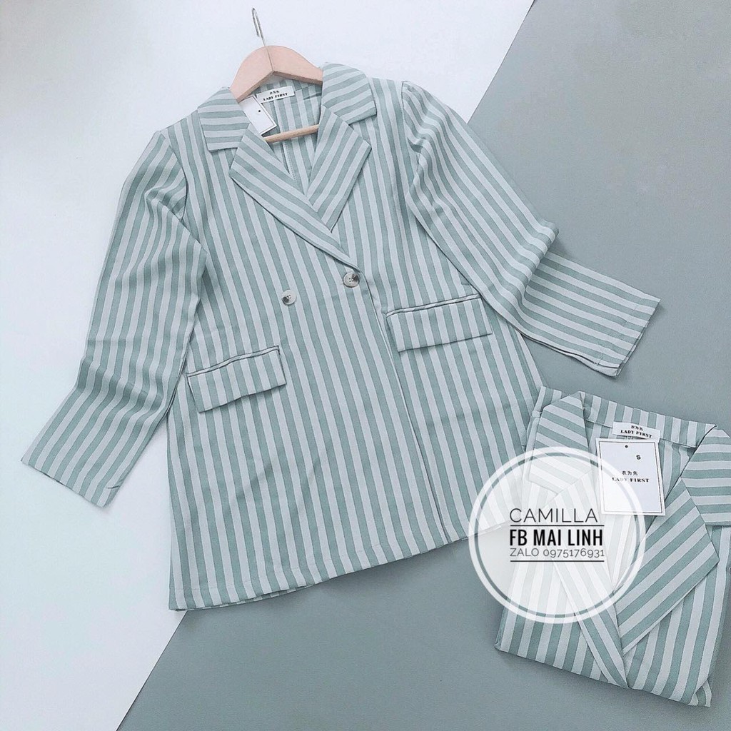 ÁO BLAZER KẺ NỮ HÀNG VNXK