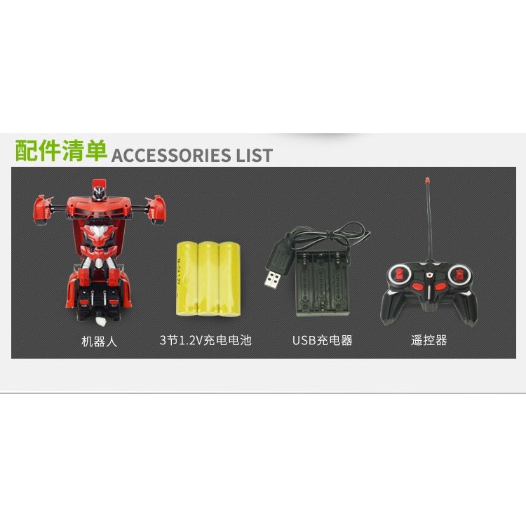 Xe Oto điều khiển từ xa Biến Hình Thành Robot Fullbox Như Hình , Có Sạc Pin, Tặng 3 Pin Theo Hãng,Xe Đua Đồ Chơi Bé Trai