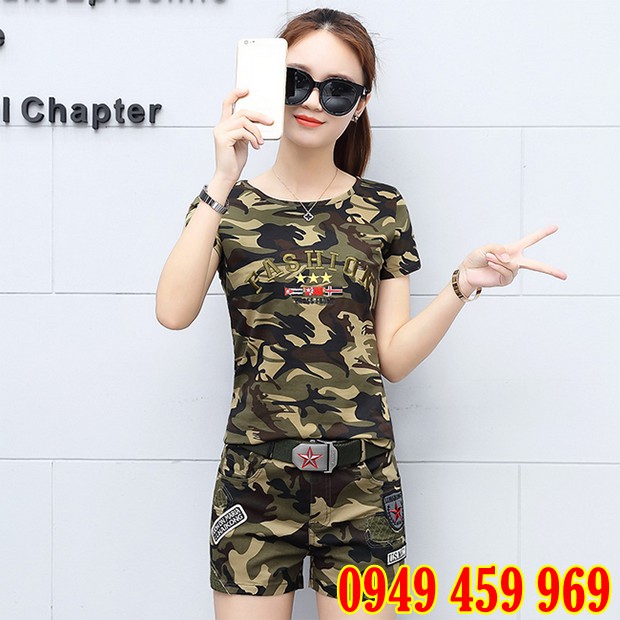 Quần Áo Lính Nữ - Bộ Quần Áo Sóc Lính Nữ