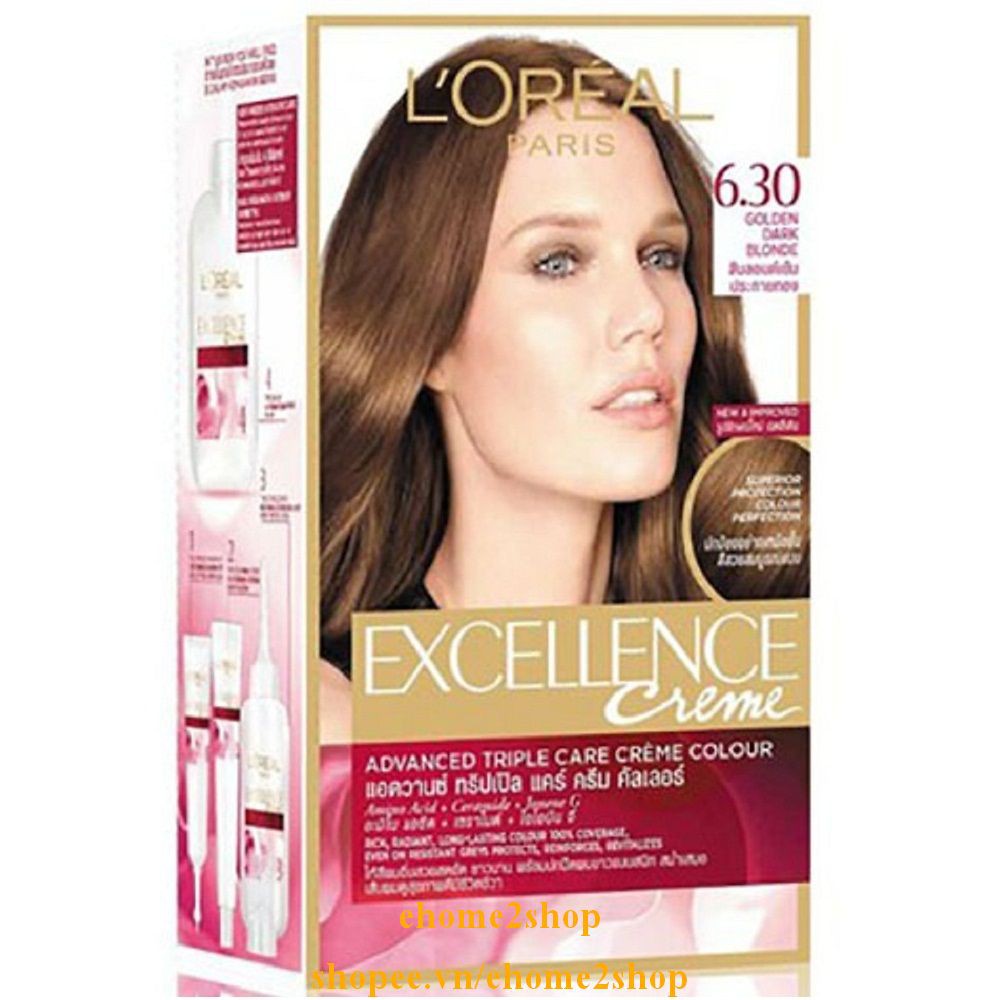 Thuốc Nhuộm Tóc Số 6.30 Loreal Excellence Creme (Nâu Ánh Vàng) shopee.vn/ehome2shop.