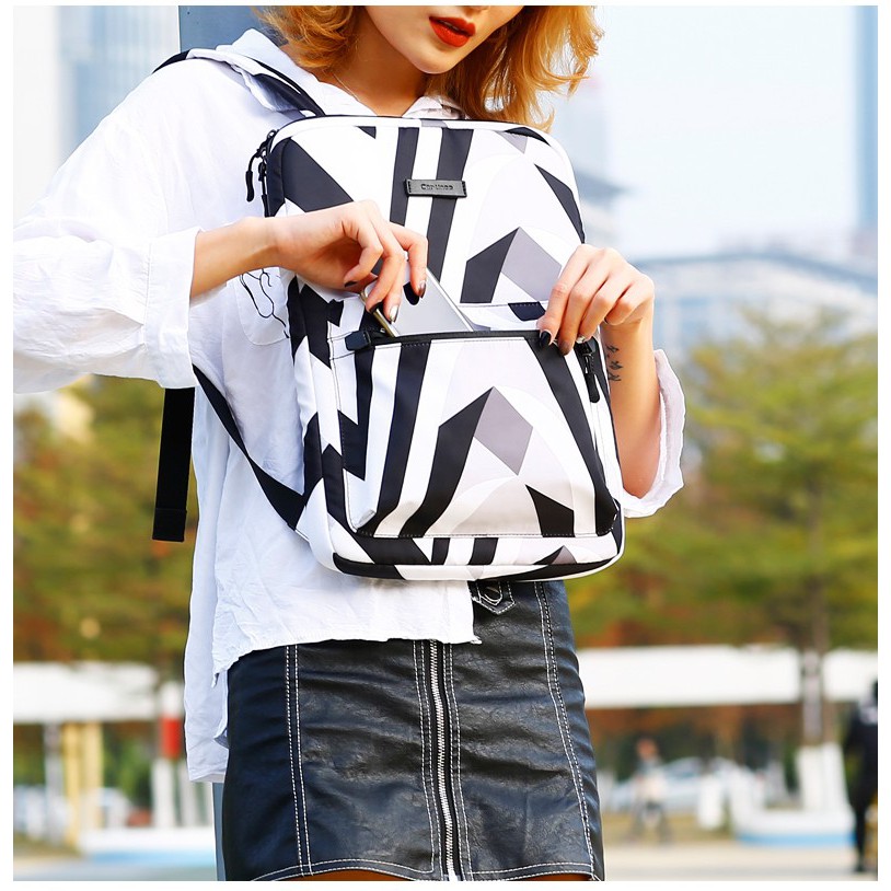 [FREESHIP] Balo chống sốc laptop Cartinoe Spotlight 15.6" đen trắng | BigBuy360 - bigbuy360.vn