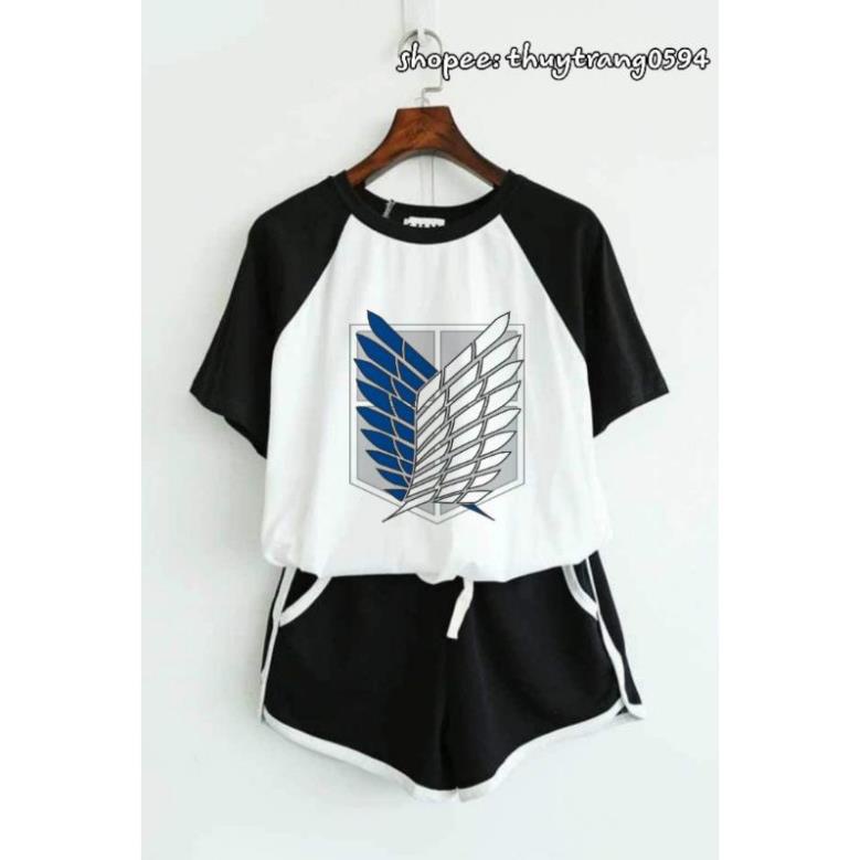 Set Áo Quần Anime Attack On Titan [ IN THEO YÊU CẦU]