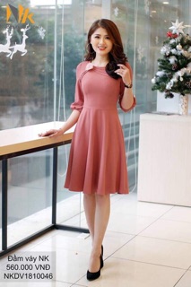 Đầm xoè mí cổ
