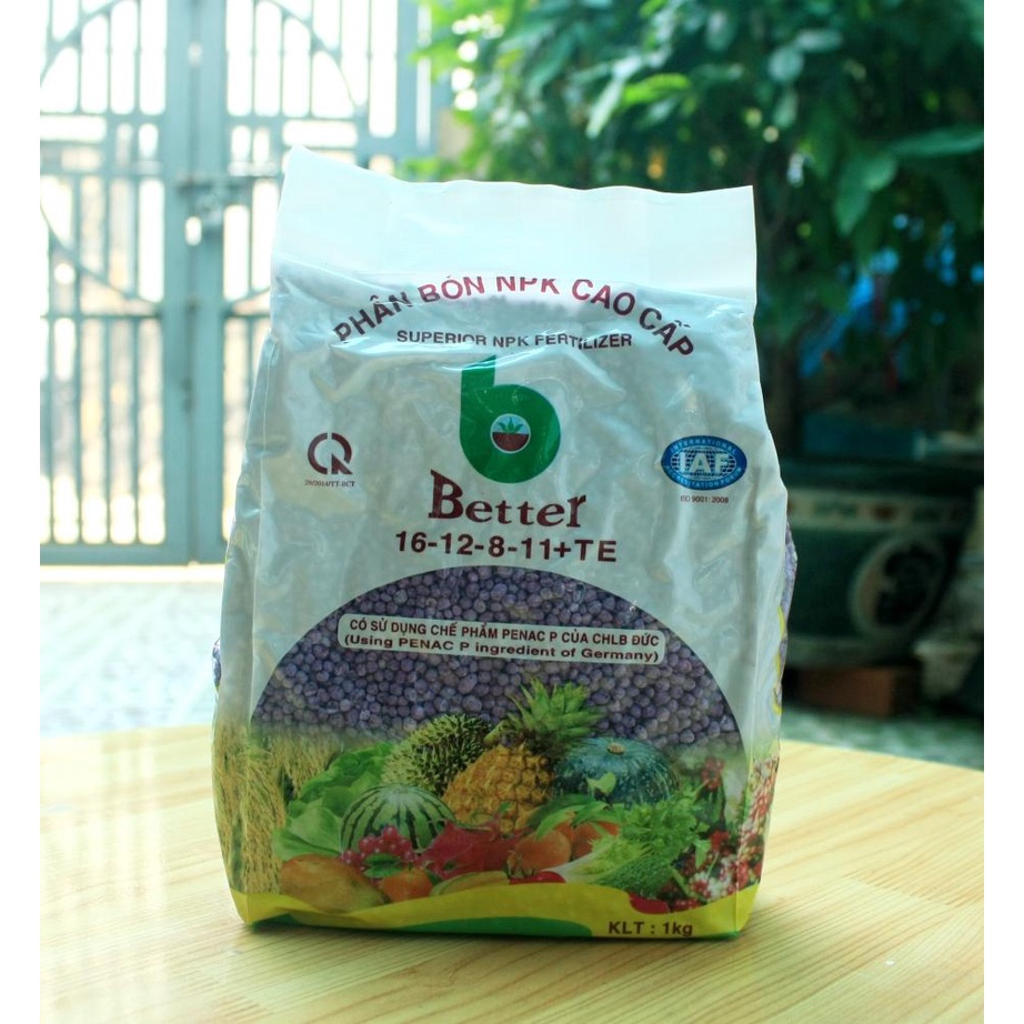 PHÂN NPK TÍM BETTER 16-12-8+11+TE CHO RAU MÀU, HOA KIỂNG - 1KG