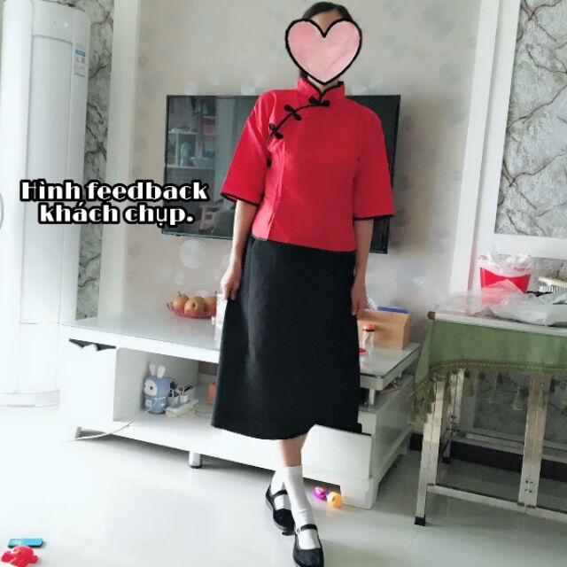 [Tặng kèm giầy+vớ - Có sẵn váy trung hồng đậm size M] Đồng phục học sinh dân quốc Trung Quốc giá rẻ .