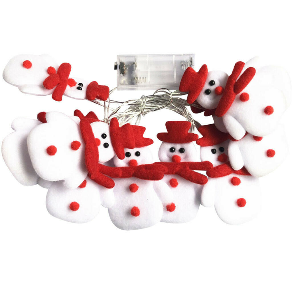 Dây Đèn LED Chớp Nháy Hình Người Tuyết Tuần Lộc Giáng Sinh Trang Trí Sân Vườn