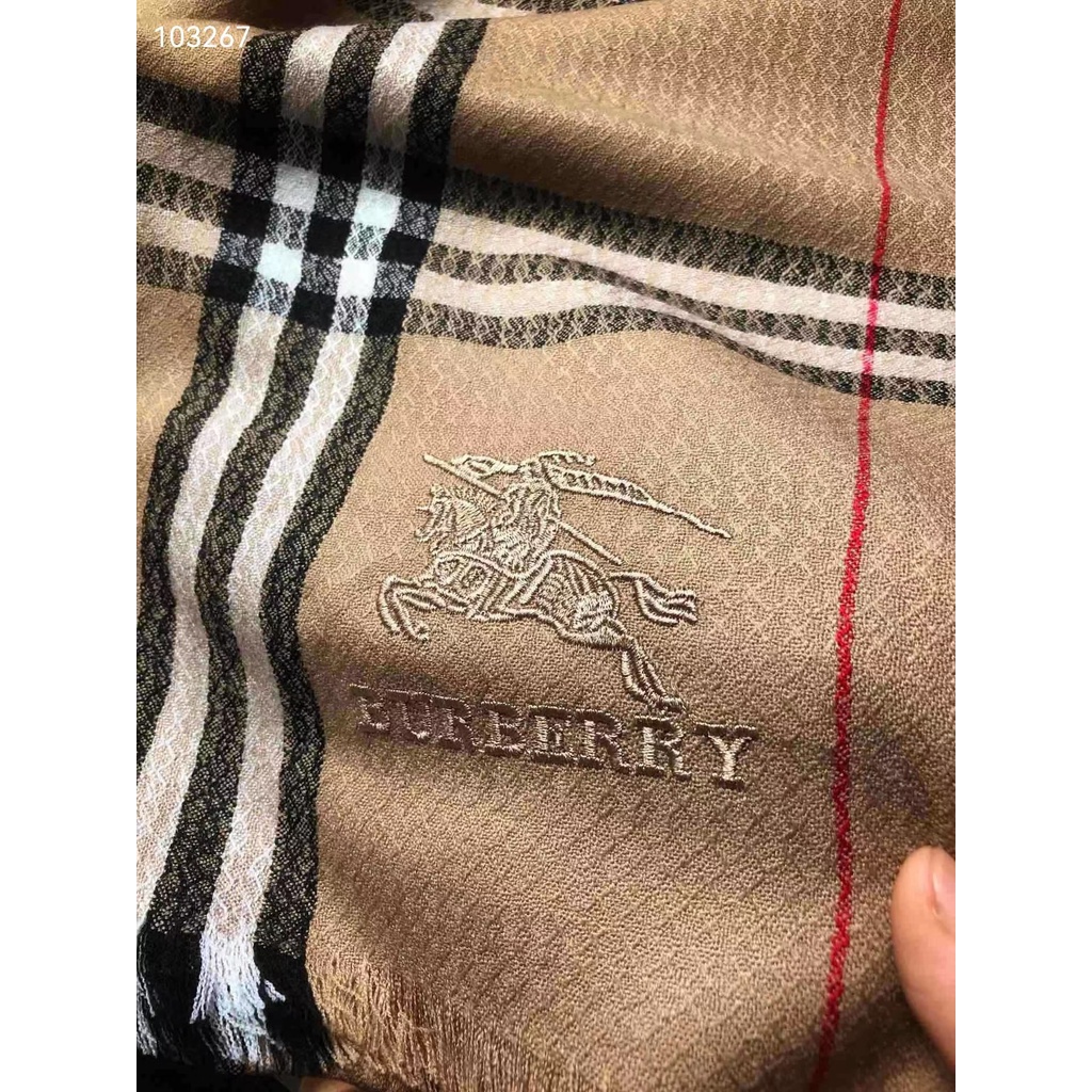 Khăn Choàng Nhỏ Thêu Họa Tiết Caro Burberry Cổ Điển Thời Trang Cho Nam Và Nữ