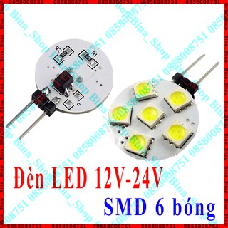 Đèn led 12v-24v 6 bóng trắng ấm smd 5050