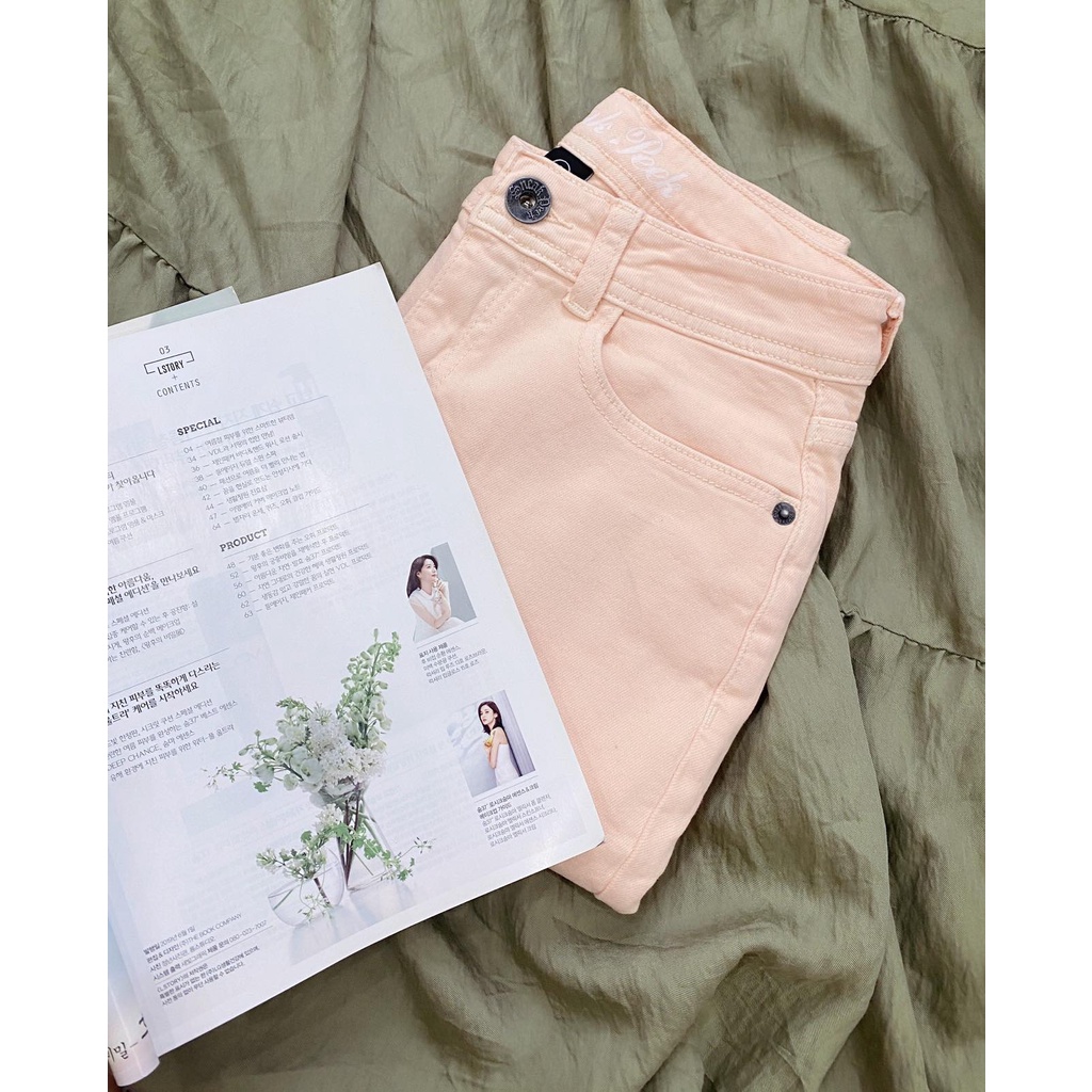 Quần jean boy/baggy màu hồng nhạt hàng vnxk