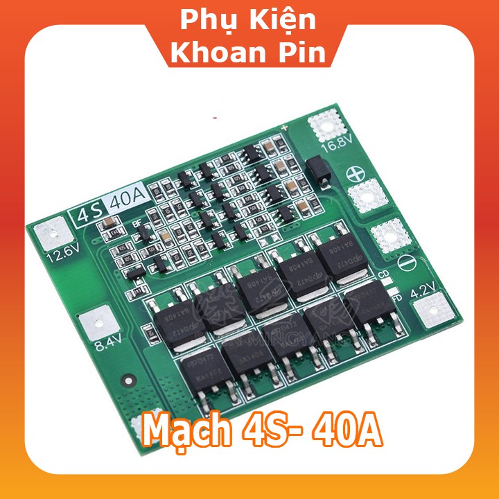 Mạch 4S 14.4V - 40A Balance, sạc cân bằng và bảo vệ pin Li-ion 3.7V.