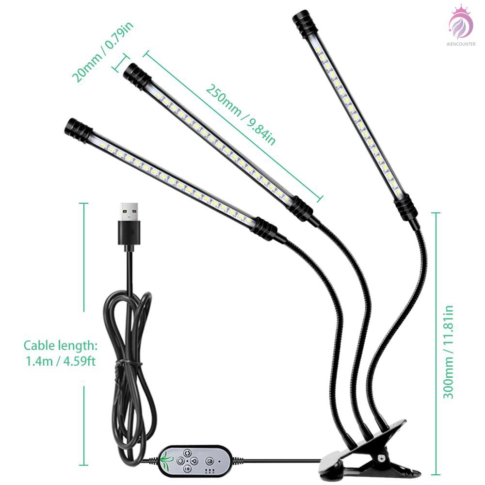 Đèn Led Kích Thích Tăng Trưởng Cho Cây Trồng Trong Nhà Ánh Sáng Trắng Toàn Diện Điều Chỉnh Góc 5 Mức Độ 4 / 8 / 12h