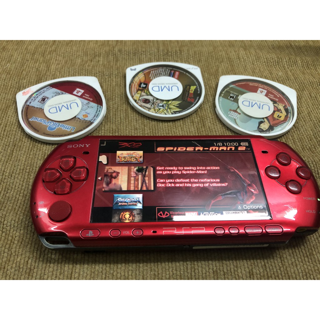 Máy PSP 3000 tặng thẻ nhớ 32GB 30 GAMES và 3 đĩa umd