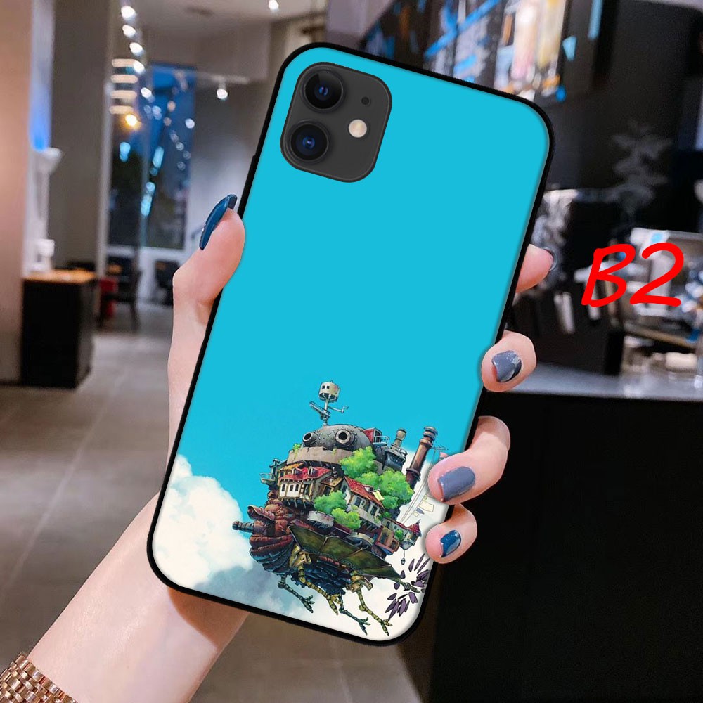 Ốp điện thoại hoạt hình lâu đài bay của pháp sư Howl thích hợp cho iPhone 11 pro max xs max xr x 8 7 6s 6+ se 2020