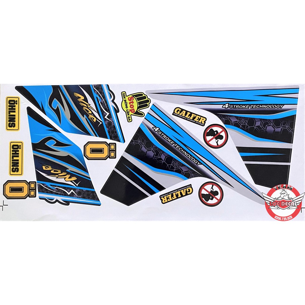 ❌ Tem Rời Xe Wave 110 Alpha Xanh Đen Ver 1 Siêu Hot ❌