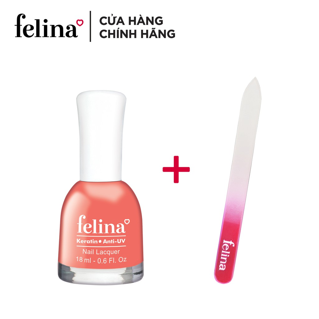 [HB Gift - Quà Tặng Không Bán] Bộ đôi Sơn thường Felina 18ml - Màu Bất kì và Dũa Móng tay Felina