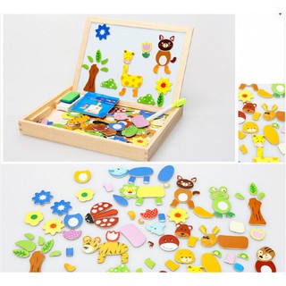 Bảng Viết Nam Châm 2 Mặt Kèm Bộ Ghép Hình