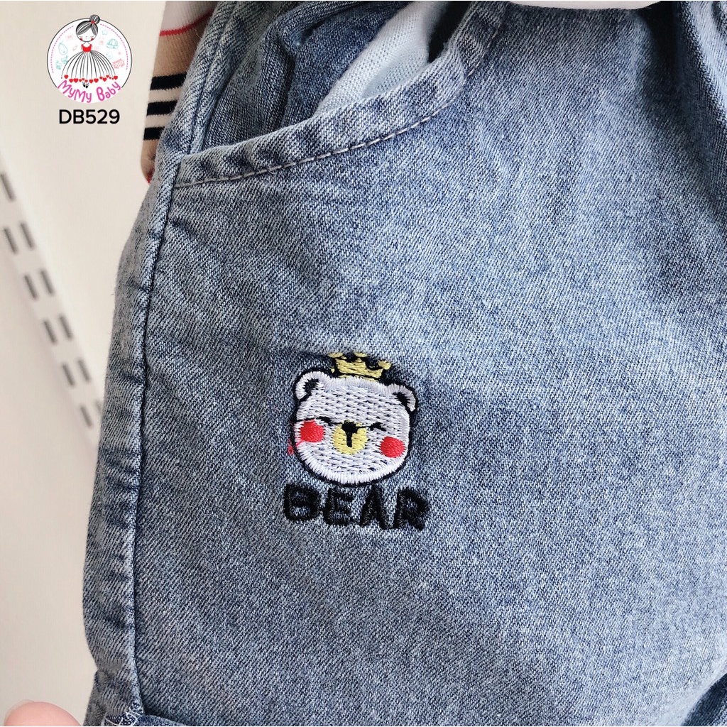 Đồ bộ sọc burberry gấu cổ đen