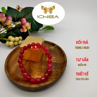 Vòng tay chuỗi hạt đỏ hồng cắt giác 8mm